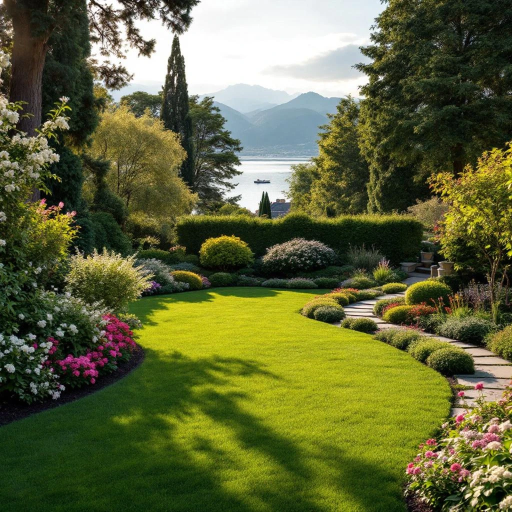 Jardinier Mon-jardinier.ch travaillant dans un beau jardin paysager en Suisse